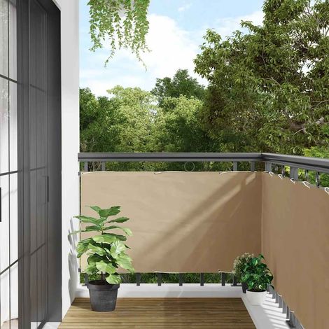 42333 vidaXL Balcony Screen Oxford Fabric 75x600 cm Beige (1/5)
