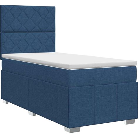 Maison Exclusive - Letto box spring con materasso Blu 100 x 200 cm Tessuto (1/5)