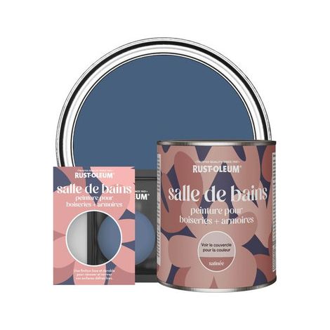 Peinture pour Boiseries & Armoires de Salle de Bains, Finition Satinée - Encre Bleue (1/3)
