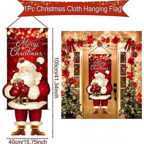 Décorations de Noël suspendues pour porche et porte, bannière, ornements pour la maison, cadeaux de Noël, décorations de Noël et de Nouvel An, style P (1/5)