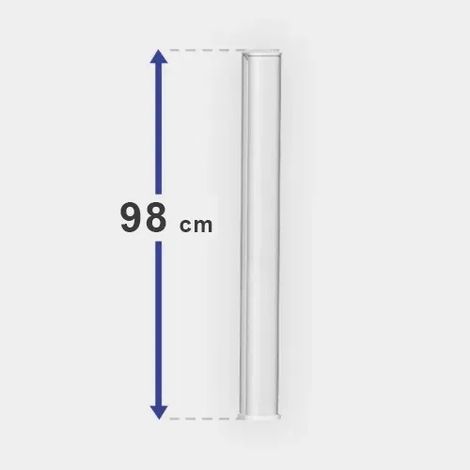 Gefradis – Poteau pour clôture en PVC renforcé acier – Hauteur 98 cm – Largeur 4 cm – Blanc – Compatible avec modules de clôture