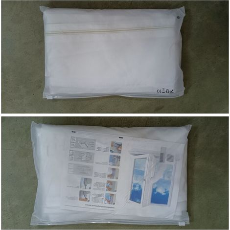 Guarnizione per finestra AirLock per condizionatore d'aria portatile, striscia sigillante in tessuto flessibile da 400 cm con cerniera e adesivo (1/4)