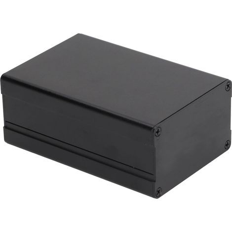 Aluminum electrical enclosure, waterproof junction box, slotted type for DIY, 46x76x110mm, smooth black (1/5)