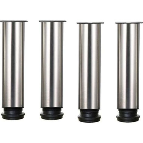 Patas para muebles - Juego de 4 patas de acero inoxidable de altura ajustable para sofás, mesas y armarios - 20 cm - 20 cm (1/4)