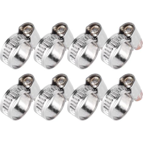 Lot de 20 colliers de serrage robustes en acier inoxydable antirouille et anticorrosion pour véhicules et produits pétrochimiques (16-25 mm).