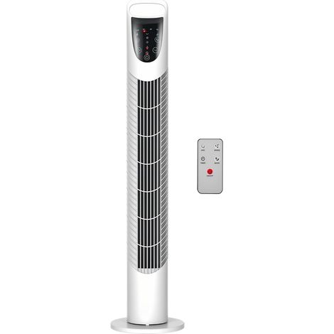 Ventilateur colonne silencieux 40 W, ventilateur tour pour chambre avec 3 modes 3 vitesses, télécommande, oscillant 70°, minuterie et contrôle tactile, 78,5H cm blanc