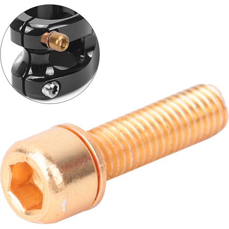 Vis de potence de vélo M5x18mm avec entretoise, pièces de guidon de vélo en acier doré