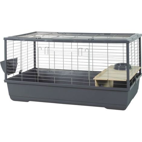 Cage rongeur - Zolux - Néolife Connect - Pour lapin et cochon d'inde - 101.5 x 54 x 51 cm - Gris (1/3)
