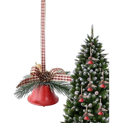 Décoration de Cloches de Noël Décoration Festive avec Nœud et Aiguilles de Grandes Cloches de Noël pour Maison Bureau Cheminée Manteau Porche Fête Rassemblement Hiver Pièce (1/5)