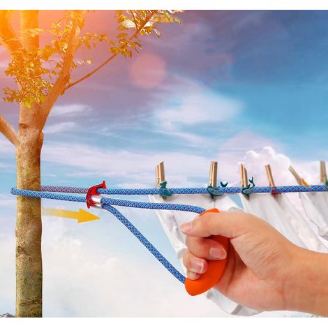 Corde à linge de 5 m, épaisse, pour le jardin et l'extérieur, facile à tendre