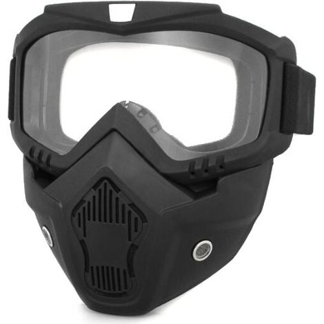 Masque de moto HD avec filtre buccal pour casque ouvert, protection faciale de motocross, transparent jJGg7CXFHr (1/5)