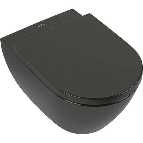 Villeroy & Boch Subway 2.0 WC suspendu 56cm - flush direct - à fond creux - CeramicPlus - Noir pur (noir)
