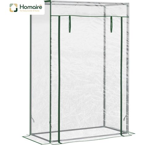 HOMAIRE Gewächshaus Transparent en Acier et Plastique avec Porte à Rouler