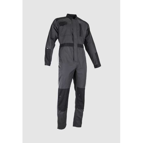 Overall LMA LEBEURRE Kalium einfach Verschluss zweifarbig Offizierskragen dunkelgrau/schwarz T.L - 4116 POTASSIUM DUNKELGRAU/SCHWARZ 4