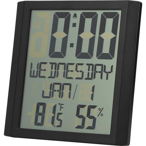 Horloge murale électronique multifonctionnelle TS-8608 avec thermomètre et hygromètre. (1/5)