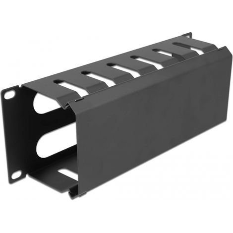 Delock Panel de gestiÃ³n de cables de 10 con 2 apertura 1U negro