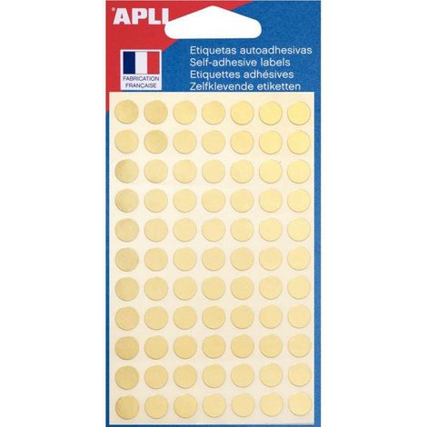 Pastilles adhésives Ø 8 mm Apli or - Pochette de 308 (1/2)