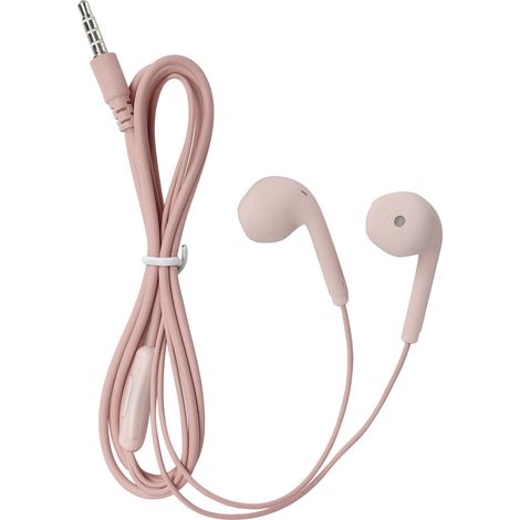 par de auriculares con cable, interfaz de 3,5 mm, sonido Hi-Fi, micrófono incorporado, compatibles con smartphones y tablets. (1/5)