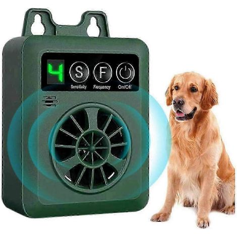 Antibellgerät für Hunde, 3 einstellbare Bellstufen mit 15 Metern Reichweite, Ultraschall-Hundetrainingsgerät zur Unterdrückung übermäßigen Bellens Grün (1/5)