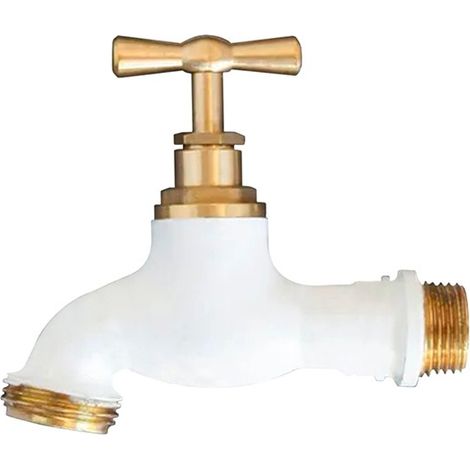 ROBINET JARDIN VINTAGE BLANC MAT - 3/4-1/2''