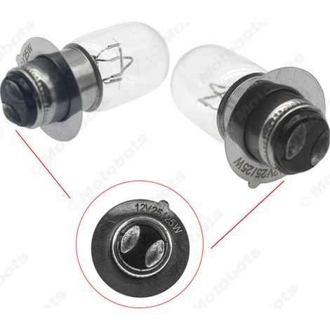 Ampoule halogène intégrée 12 V 25 W T19 P15D-25-1 pour phares avant de moto (feux de route et de croisement) (1/4)