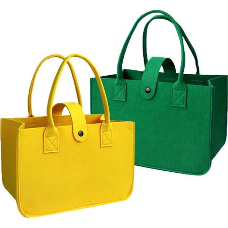Lot de 2 Feutres Sac Shopper Multifonctionnel Fourre-Tout et Rangement pour Bois de Chauffage, Shopping, Pique-Nique, Voyage, Plage (1/5)
