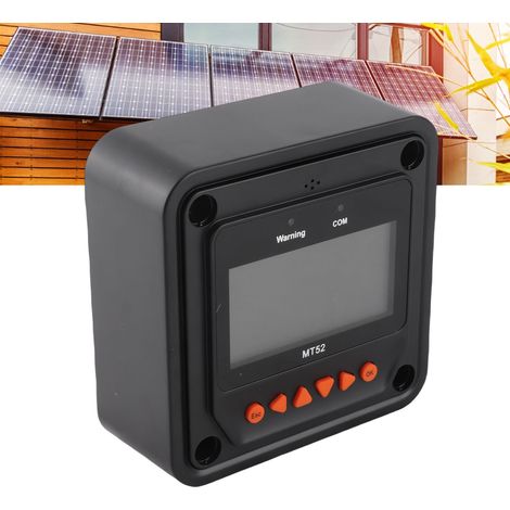 Mando a distancia MT52 con pantalla LCD para controladores de carga solar – Compatible con TRACER, BN, Landstar, Viewstar – Interfaz RJ45, plástico, tamaño 114 x 114 mm, incluye cable de 2 m y accesor (1/5)