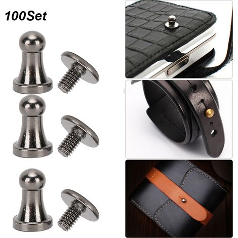 Boutons de rivets ronds à tige filetée pour accessoires de sac et projets en cuir DIY (1/5)