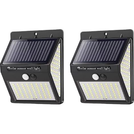 Iluminación exterior con energía solar: 3 configuraciones / 144 LED. Luces de seguridad inalámbricas con sensor de movimiento. Resistente al agua (1/3)