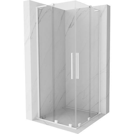 Mexen Velar L Duo Schiebeduschkabine 100 x 100 cm, transparent, weiß - 871-100-100-02-03-20 (1/5)