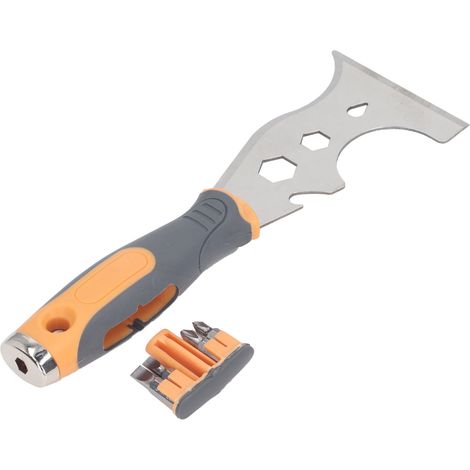 Couteau à mastic multifonctionnel 16 en 1, lame en acier inoxydable, outil de grattage pour décaper la peinture