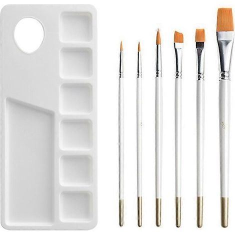 Farbpaletten mit 6 Pinseln, Kunststoff-Farbpaletten, Kunstmalpaletten