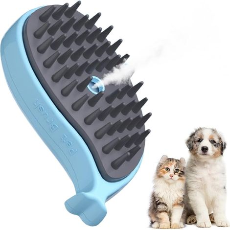 Longziming – 3-in-1 Dampfbürste für Katzen und Hunde – Dampfreinigung – Ergonomischer Griff – Entfernt lose Haare und massiert (1/5)
