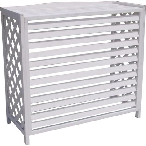 Copertura Copri Unità Esterna Condizionatore In Legno Bianco 80x47x77 Per condizionatori 9000/12000 btu