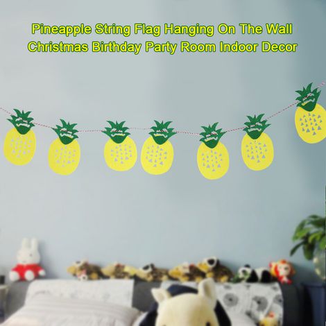Guirlande Drapeau Ananas - Décoration Murale Intérieure Non Tissé Pour Fêtes Anniversaires Noël - 1 Pièce (1/5)