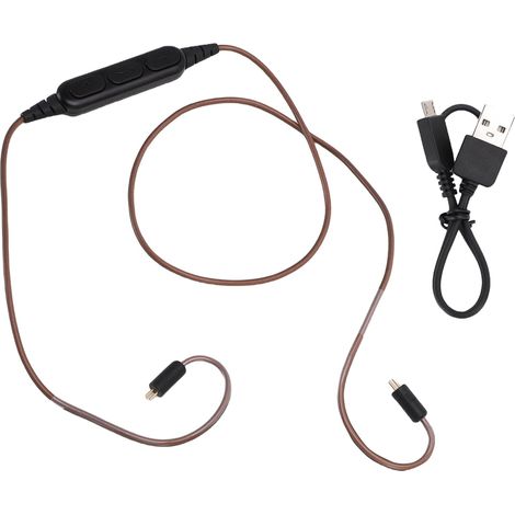 Câble Adaptateur Bluetooth pour écouteurs, 2 Broches de Remplacement de 0,78 Mm Filaire vers Cordon D'écouteurs sans Fil avec Micro et Contrôle du Volume, pour écouteurs (1/5)