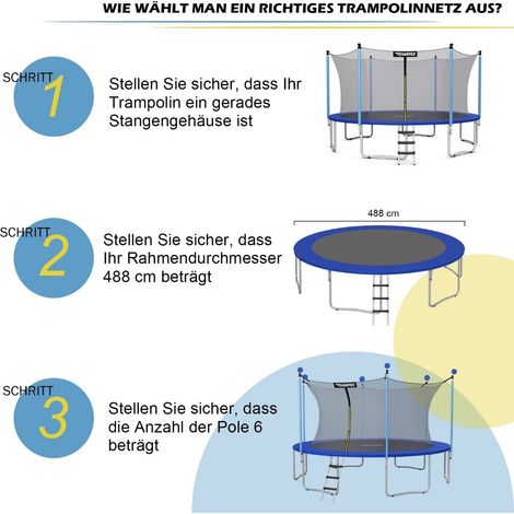 Rete di sicurezza per trampolino  487cm per trampolini da giardino rete di ricambio interna 88323086 88323086 88323086 88323086 88323086 88323086 88323086 88323086 88323086 88323086 88323086 88323086