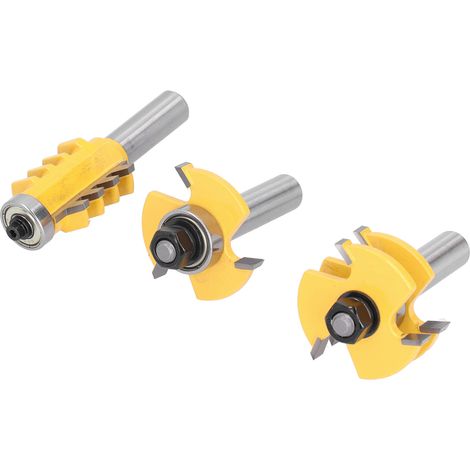 Fraise à bois, queue de 12 mm, jaune, 3 dents (1/5)