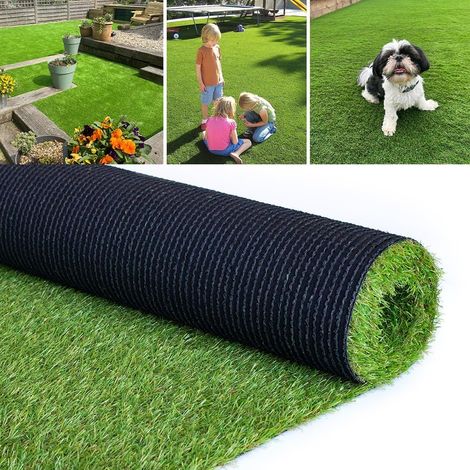 1 m × 2 m de gazon artificiel pour animaux de compagnie, hauteur d'herbe de 20 mm Système d'auto-drainage permanent Fausses touffes de gazon, simulation naturelle pour terrasse, balcon (1/5)