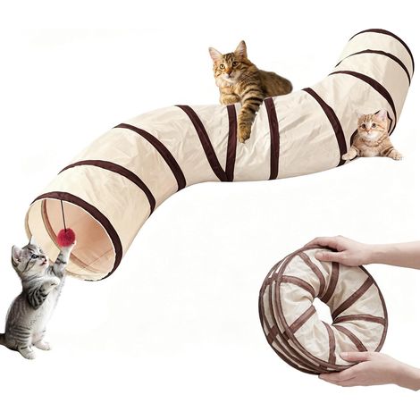 Spieltunnel für Chat-Interieur, Spielzeug für interaktiven Chat-Innenraum, Spielröhre, Katzenspielzeug-Tunnel, biegsam für Lapin, Chats, Furets, Cobaye (123 x 25 cm) (1/5)