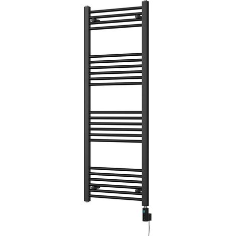 Zennor - Black Electric Towel Rail H1400mm x W500mm Straight 500w Thermostatic WIFI (1/3)
