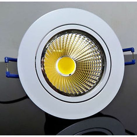 Mini Projecteur Led Cob Encastré 3w Lumière Froide/chaude Avec Ailettes En Plaque De Plâtre Blanc