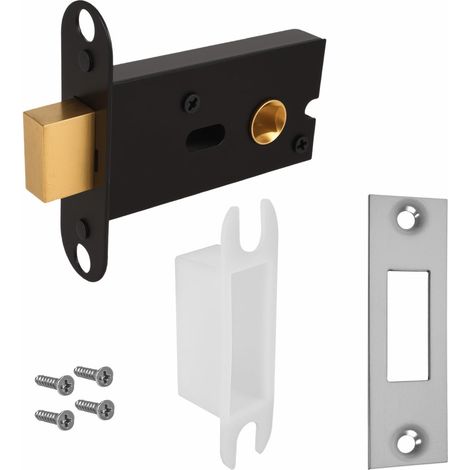 Verrou de porte de salle de bain avec indicateur de confidentialité en acier inoxydable pour toilettes, salle de bain, noir