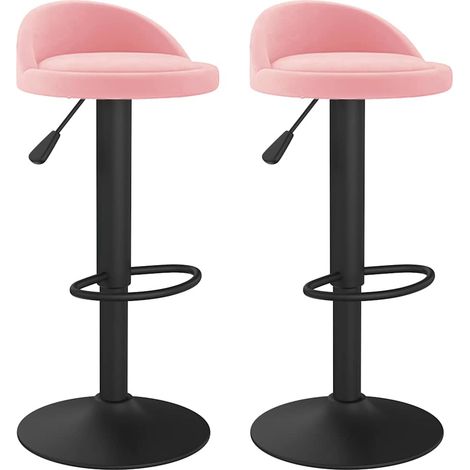 Maison Exclusive - Tabourets de bar lot de 2 rose velours (1/5)