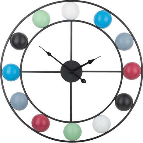 Reloj de pared bolas multicolor diseño de marco de hierro envejecido redondo 56 cm Reiden (1/5)