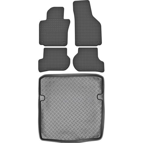 Skoda Octavia II Kombi de 2005 a 2013. Juego de alfombrillas de goma para coche y maletero.