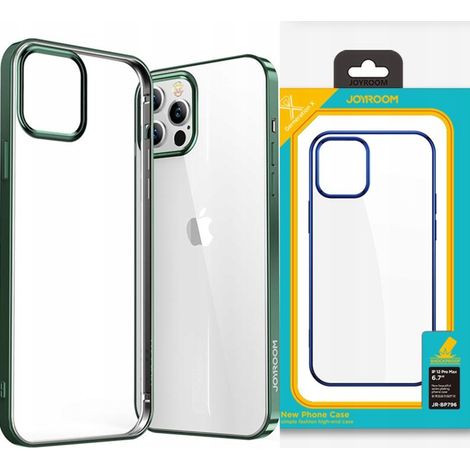Coque ultra-mince transparente Joyroom New Beautiful Series avec cadre métallique pour iPhone 12 Pro Max Vert (JR-BP796) (1/5)