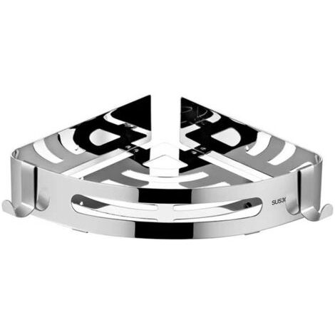 PA Eck-Duschregal, wandmontiertes Eck-Duschregal, Duschhalter für Badezimmer, Silber (1/5)
