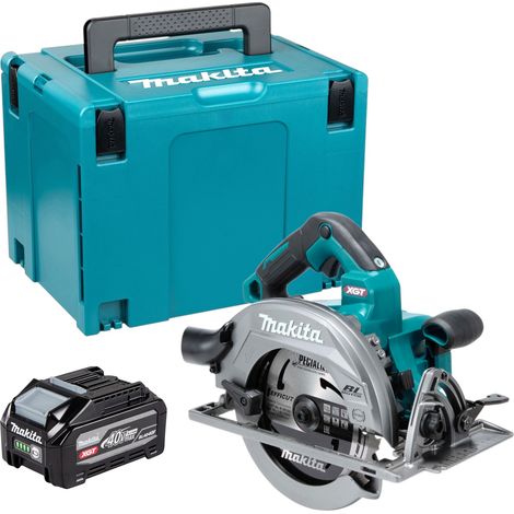 Sierra circular a batería Makita HS 003 GU101 de 40 V máx., 190 mm, sin escobillas + 1 batería de 4,0 Ah + maletín Makpac - sin cargador (1/5)