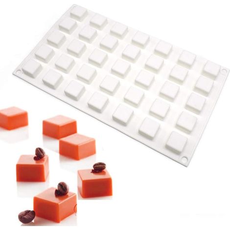 moule silicone dessert, moules En Silicone pour Glace Chocolat Pâtisserie Dessert, 35 Trous Forme de carrés (1/4)